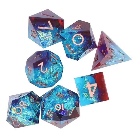 Juego De Dados De Resina Poliédrica De 7 Piezas Para Juegos