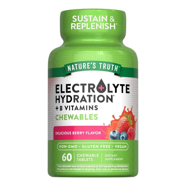 Electrolitos Y Vitaminas B Nature's Truth 60 Tabletas Bayas