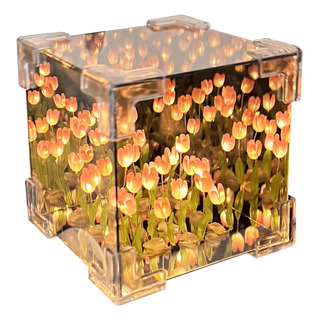 Luz De Noche Tulipán Lámpara Con Espejo Cubo De Rubik 24 Diy Luz De Noche Tulipán Lámpara Con Espejo Cubo De Rubik 24 Diy