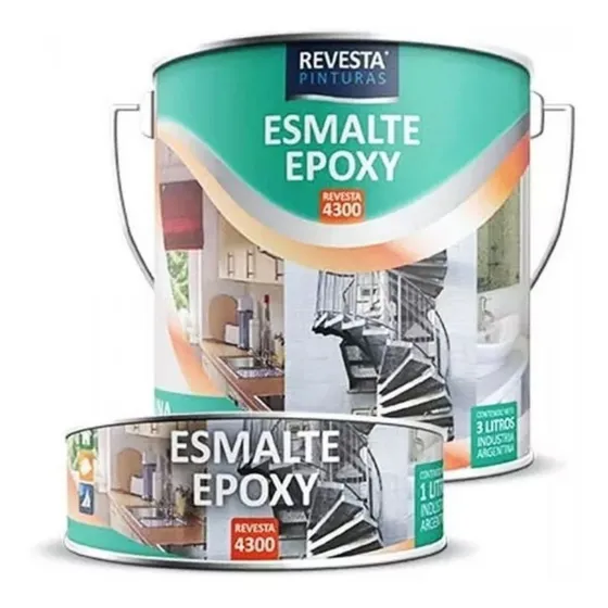 Esmalte Epoxi Brillante 1lt Revesta 4300 Color Blanco