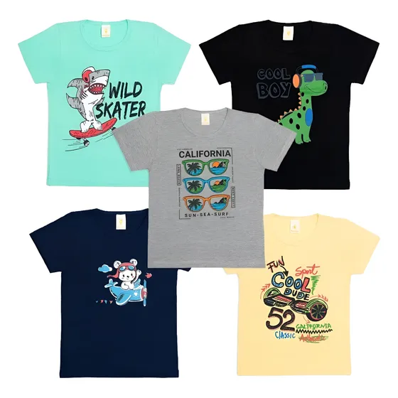 2 Remeras Para Niño Estampadas Camisetas Básicas Del 4 Al 16