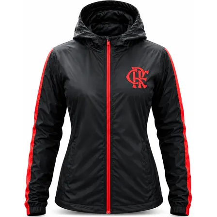 Blusa Flamengo Feminina Original Jaqueta Corta Vento Casaco Preto Gg