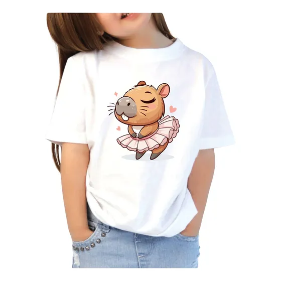 Remera Para Niñas De Capibara Bailarina