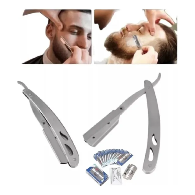 Navaja Profesional De Acero Inoxidable 3 Cuerpos + Repuestos