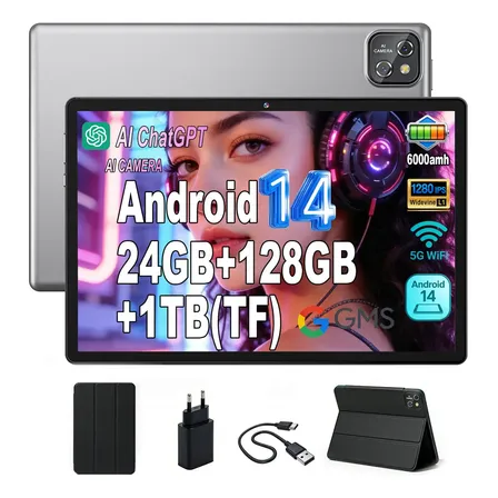 Tablet Acrensly M13 Android 14 com 128 GB de Armazenamento e 24 GB RAM, Tela de 10.1"