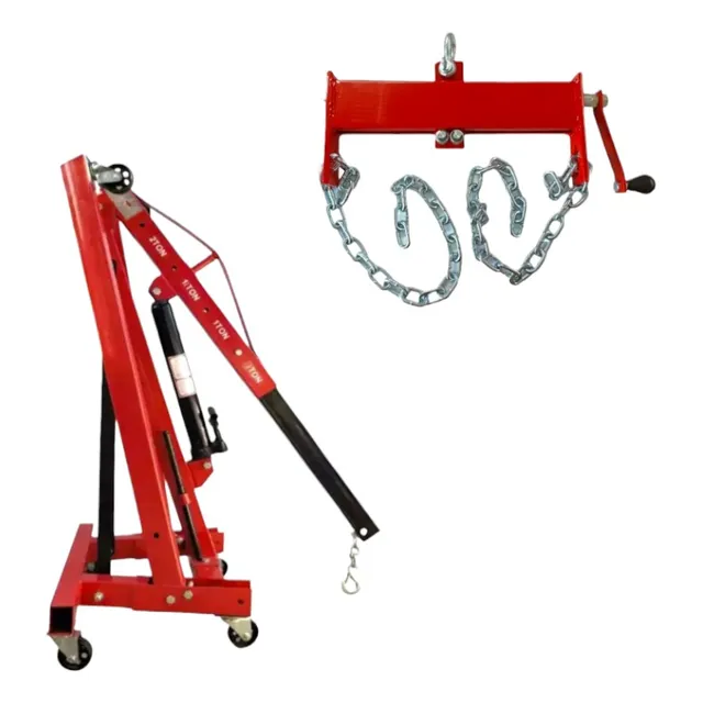 Grua Levantamotores 2 Toneladas Plegable + Nivelador 