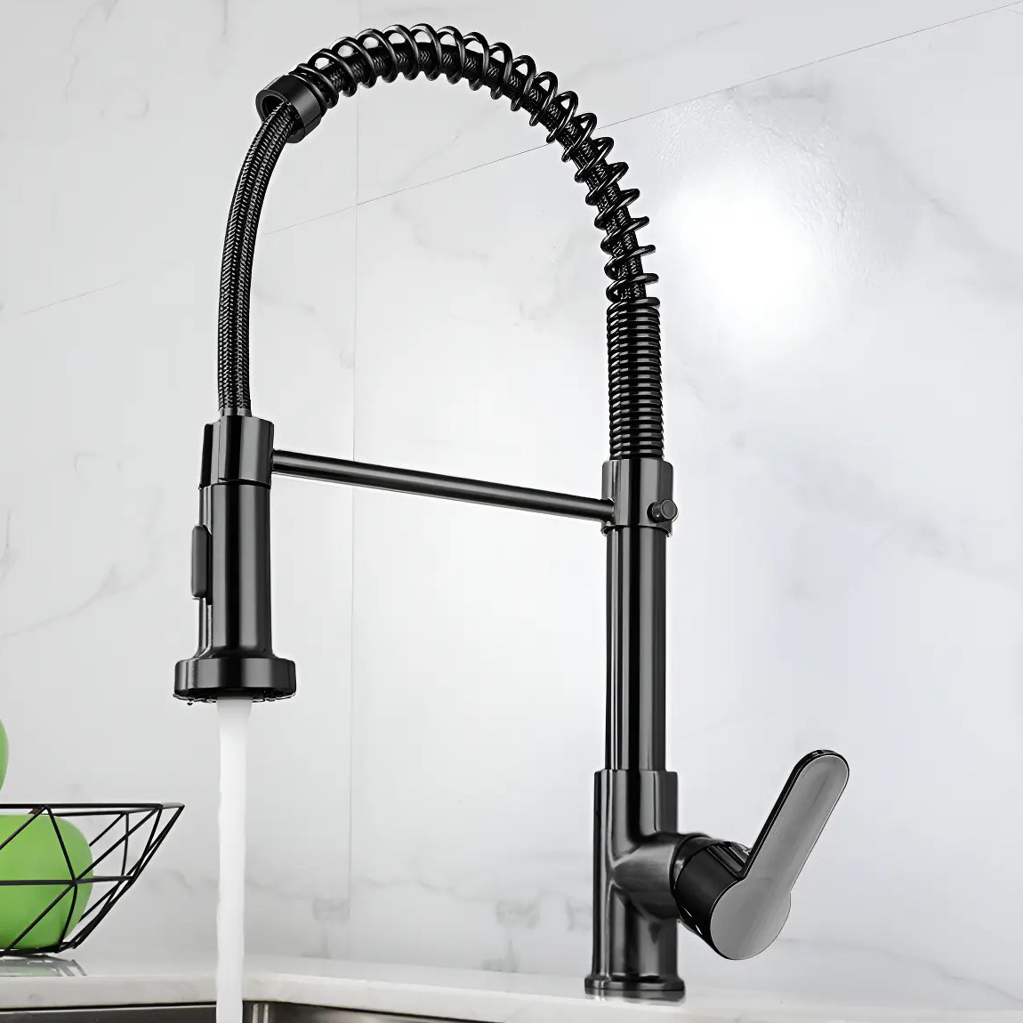 Torneira Cozinha Gourmet Bancada Flexível Monocomando Pia Preto B22-black