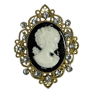 1 Broche Prendedor Camafeo 6.5x5cm Base Metalica C/piedras 1 Broche Prendedor Camafeo 6.5x5cm Base Metalica C/piedras