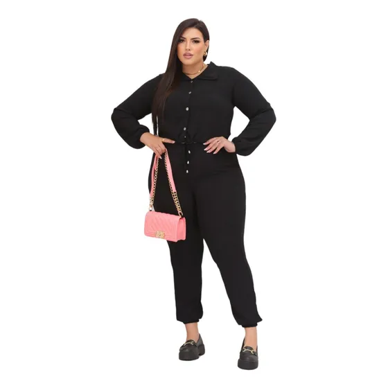 Conjunto Calça E Cropped Xadrez Festa Junina Plus G1- Luiza