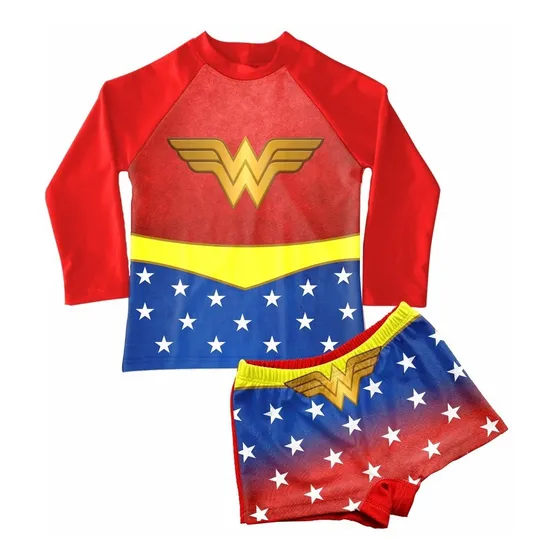 Conjunto De Traje De Baño Niña Mujer Maravilla