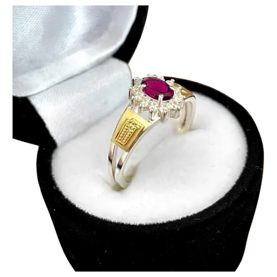 Anel Formatura Feminino Prata 950 Pedra Zirconia Mod Sarah 1