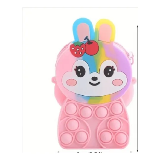 Bolso Pop It Rosado De Niña - Colores Varios 11,5cm X 7,5cm