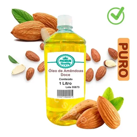 Oleo De Amêndoas Doce Vegetal Puro Natural Corporal 1 Litro