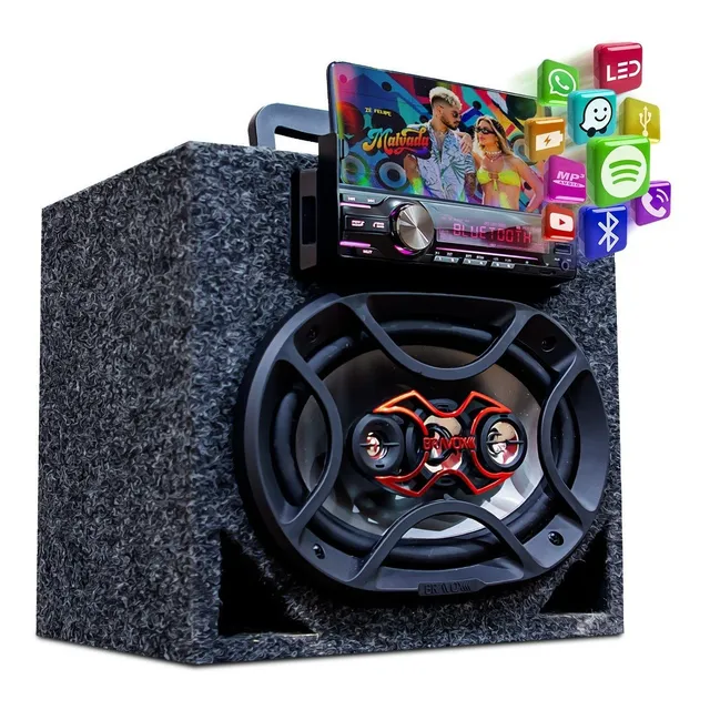 Caixa Residencial Bob Bravox P/ 1 6x9 Ativa Bt/usb/sd/aux