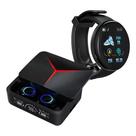 Combo Smartwatch D18 + Auriculares Inalámbricos M90 Pro Combo Smartwatch D18 + Auriculares Inalámbricos M90 Pro