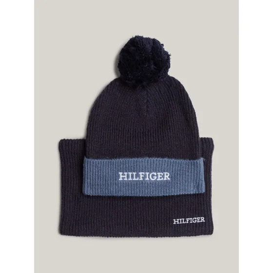 Set Infantil De Gorro Y Cuello Azul Unisex Tommy Hilfiger