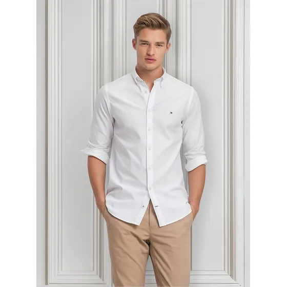Tommy Hilfiger Camisa Blanca Original Para Hombre