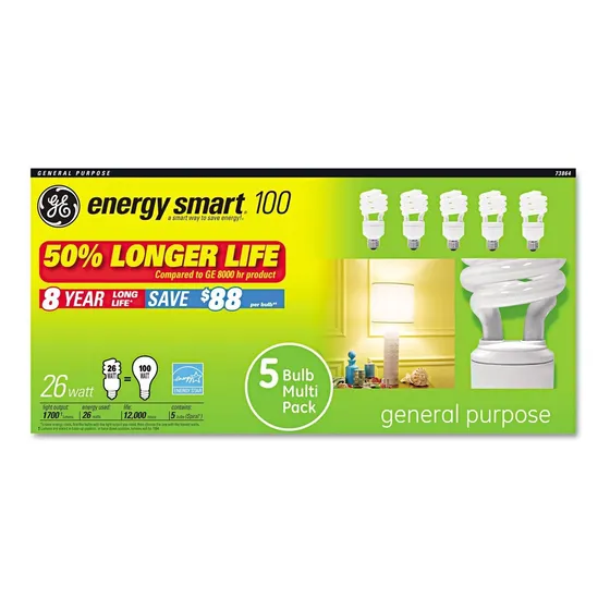 Ge Bombilla Fluorescente Compacta 26 Espiral T3 Blanco