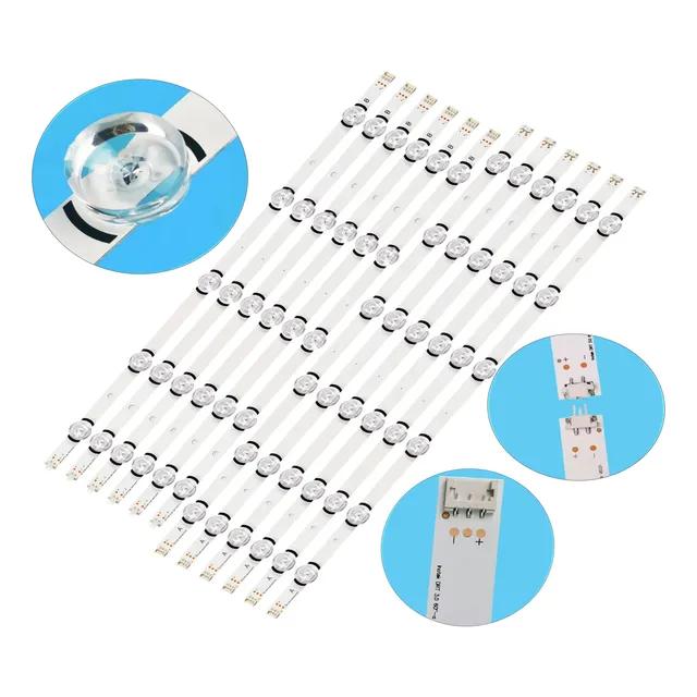 12 Tiras De 6 Y 5 Leds Compatible Con  60lb5830-uv  60lb5830