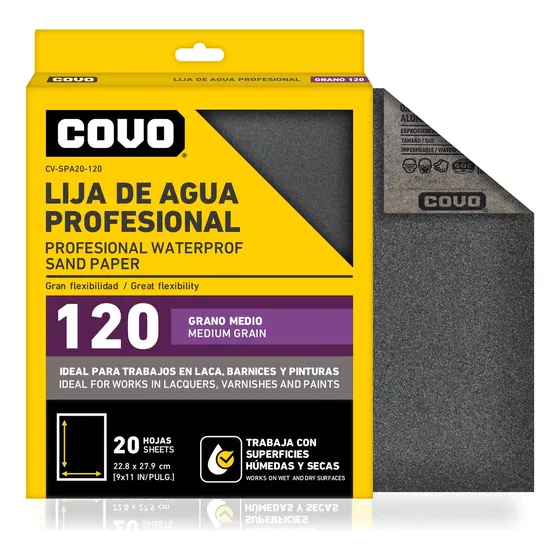 Lija De Agua Profesional Grado 120 / 20 Hojas
