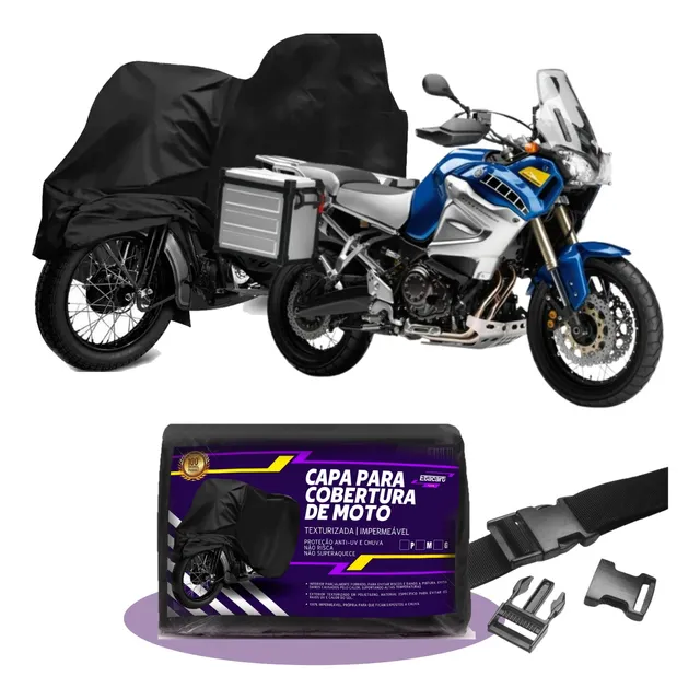 Capa Para Cobrir Moto Com Baú Impermeável Forrada Térmica