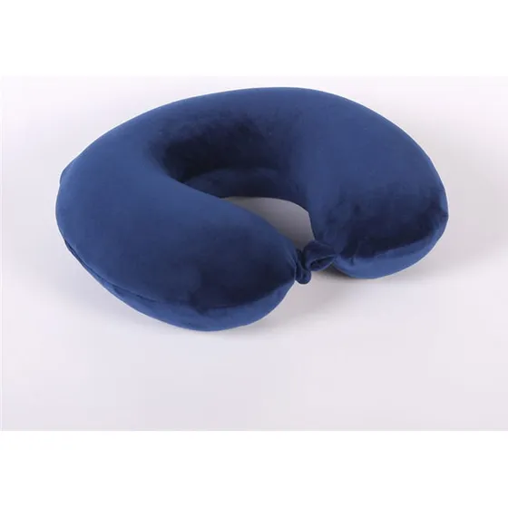 Almohada Cojin Viajero Cuellero Forro Terciopelo Color Azul
