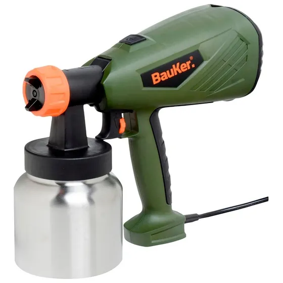 Pistola Para Pintar Eléctrica Bauker 500 W + 6 Accesorios Color Verde