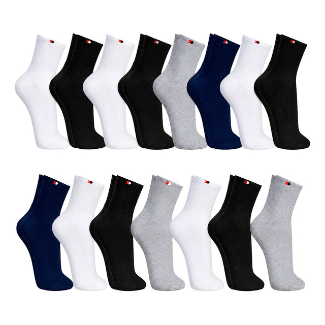 Kit 15 Pares Meias Sport Algodão Cano Médio Sandrini Confort Sortidos 39-43