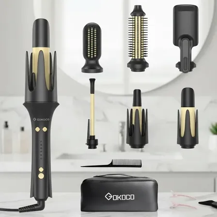 Modelador De Cabelo Automático 7em1com Cabeça Intercambiável Preto
