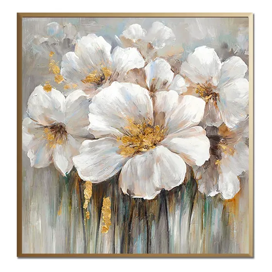 1 Cuadros Floral, De 60 X 60, Lamina Y Marco, Con Vidrio