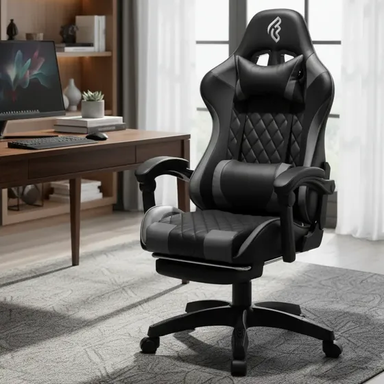 Cadeira Gamer Escritorio Giratória Reclinável Preta Vermelha Cinza