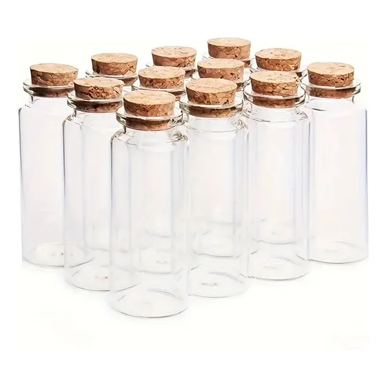  Pack 12 Frascos Pequeños De Vidrio Con Tapa 8x3cm 40ml