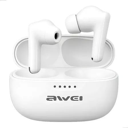 Fone De Ouvido Bluetooth Awei Tp-71 Tws Intra-auricular Cancelamento De Ruído Branco