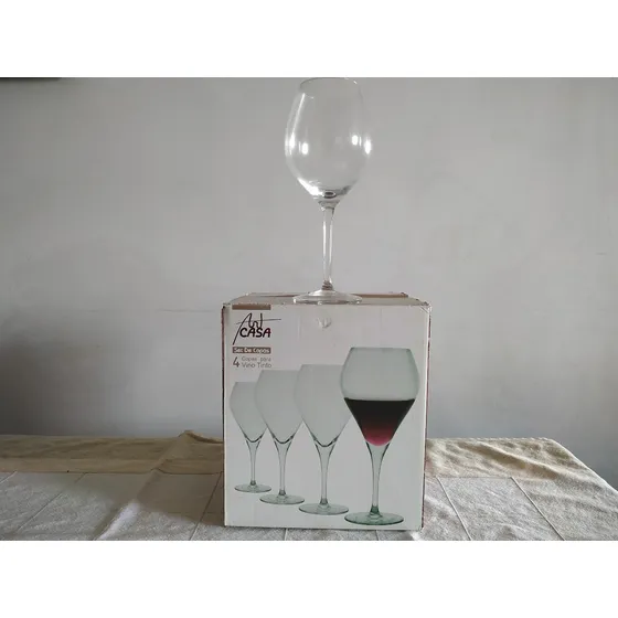 Set De 4 Copas Para Vino Altas Marca Artcasa Art.rw03280