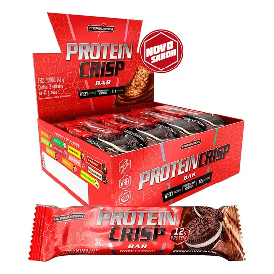 Barra Protein Crisp Bar Caixa C/ 12 Un - Integralmedica