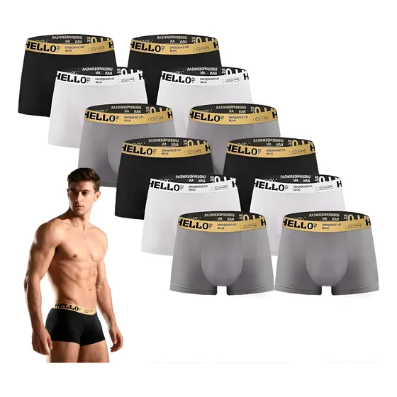 12 Pack Bóxer Caballero Ropa Interior Hombre Suave Cómodo