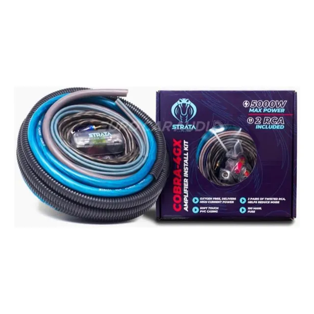 Kit De Cables Doble Rca  Para Amplificador #4 - Strata