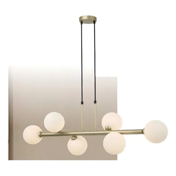 Luminária Pendente Abaporu 92cm 150w Dourado E Branco Bella 127/220V