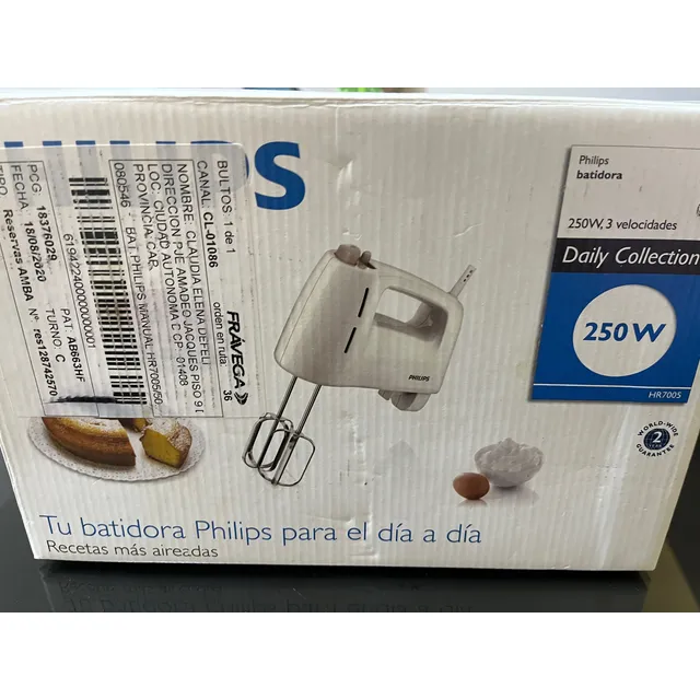 Batidora De Mano Philips Daily3 Velo 220v - 240v Blanco Blanco Batidora De Mano Philips Daily Collection Hr3700/05 200w 3 Velocidades 220v - 240v Blanco