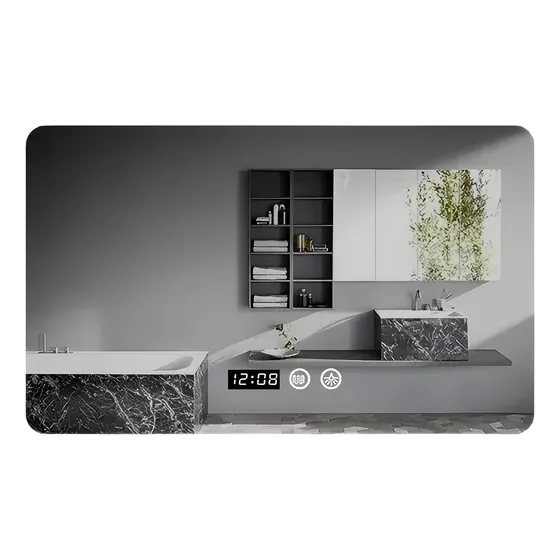 Espejo Led Baño Touch 3 Modo Con Antivaho Hora Temp 70x50cm