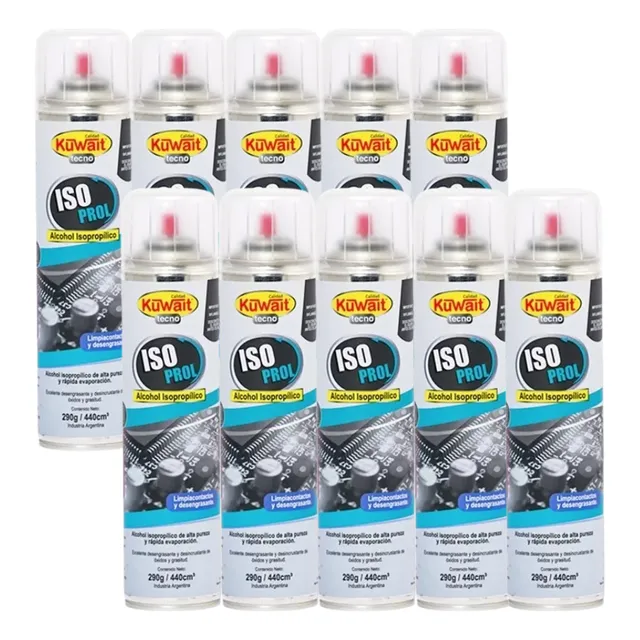 Alcohol Isopropilico En Aerosol Kuwait 440cc X 10 Unidades