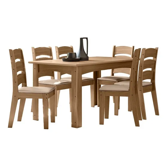 Juego De Comedor Mesa + 6 Sillas Premium LG Amoblamientos