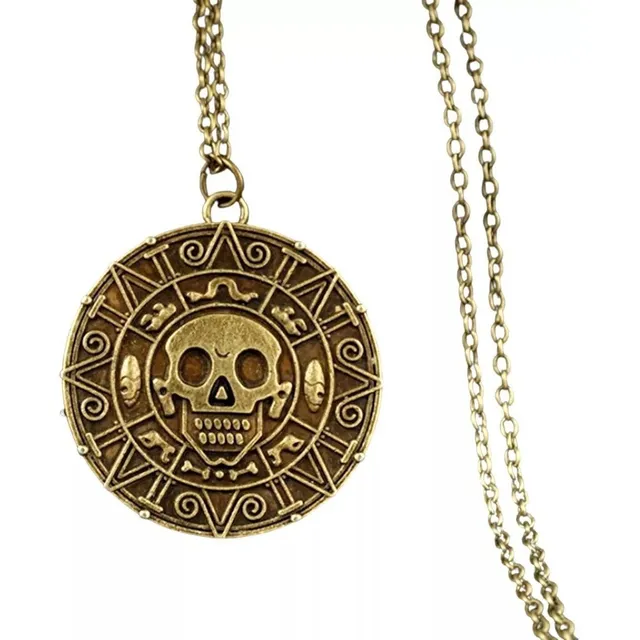 Colar Piratas Do Caribe Moeda Jack Sparrow : Medalha Azteca