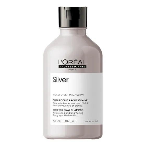 Shampoo Silver para cabellos gris ó blanco Serie Expert L´Oreal Professionnel 300ml