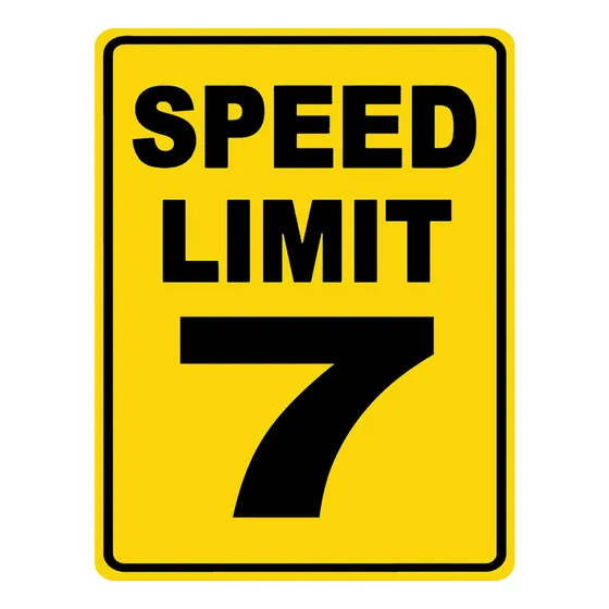 Señal Lata Metal 7 Mph Advertencia Lenta Trafico Carretera X