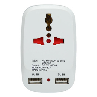 Adaptador Uk 2 Enchufes Con 2 Puertos Usb Adaptador Uk 2 Enchufes Con 2 Puertos Usb