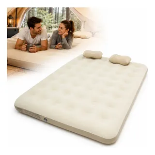 Colchão Inflável Queen Para Camping Super Resistente 300kg 203 × 152