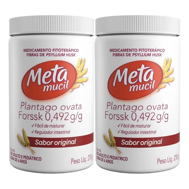 Kit Metamucil Sabor Original Com 2 Unidades De 210g Cada