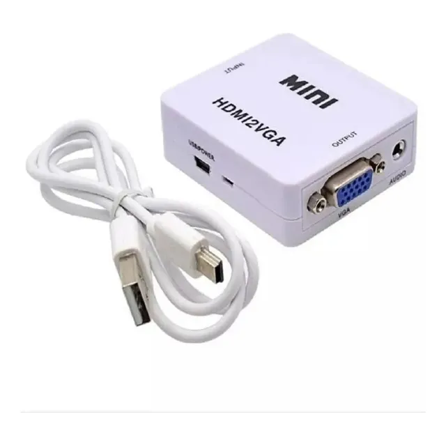 Adaptador Conversor Hdmi A Vga Audio Y Sonido Tv Pc Notebook
