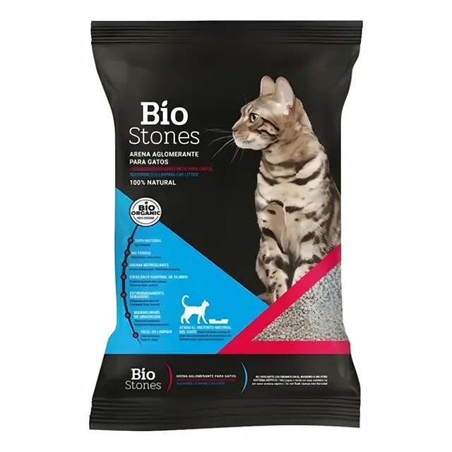 Arena Aglomerante Gato Bio Stones con Aroma x 15kg de peso neto y 15kg de peso por unidad